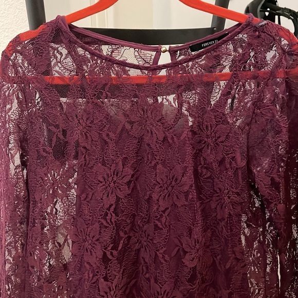 Forever 21 Maroon Lace Dress - Picture 2 of 6